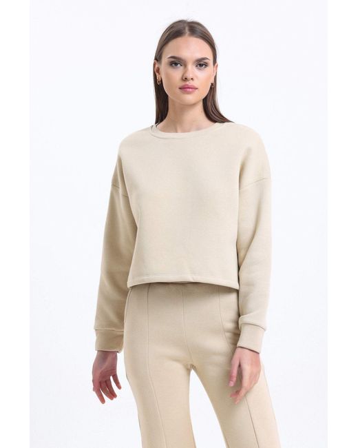 Hiccup Natural Round Neck Basic Sweatshirt