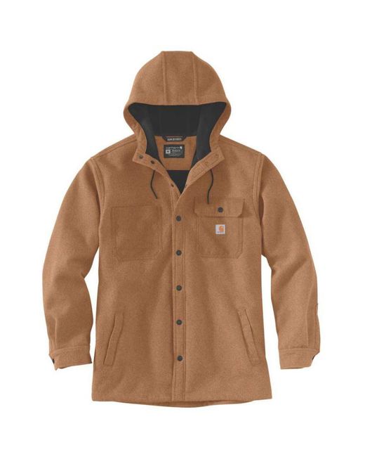 Carhartt Brown Wind & Rain Relaxed Fit Bonded Shirt Jacket for men