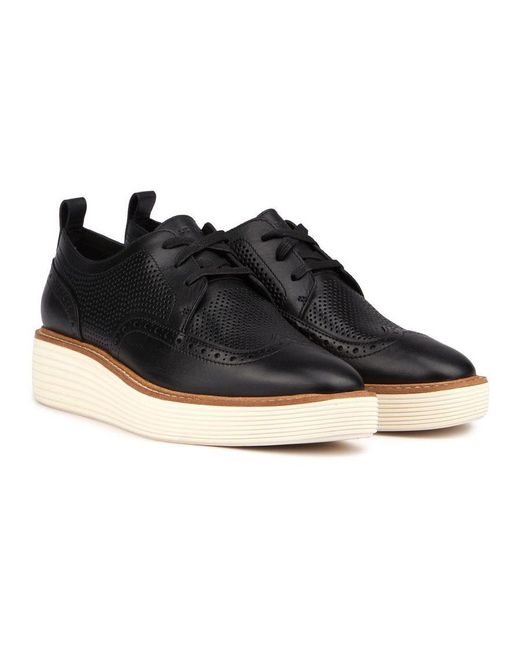Cole Haan Blue Originalgrand Platform Wingtip Oxford Shoes