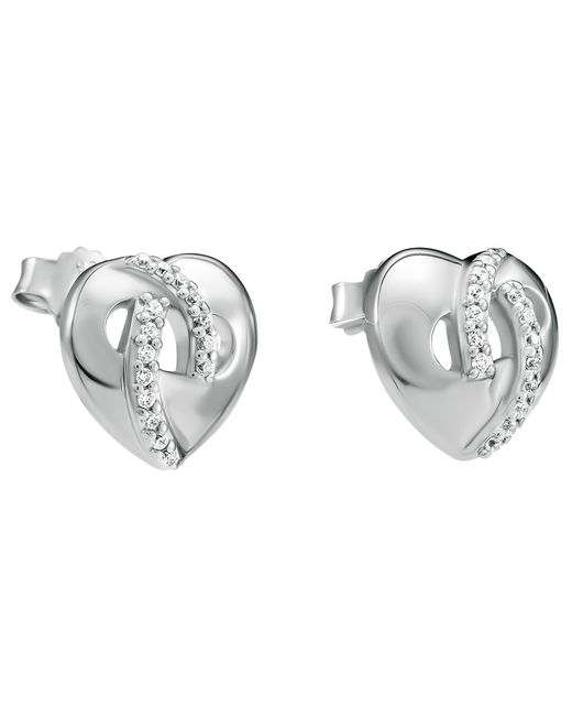 Orphelia Metallic 'Amore' 925 Sterling Stud Earrings