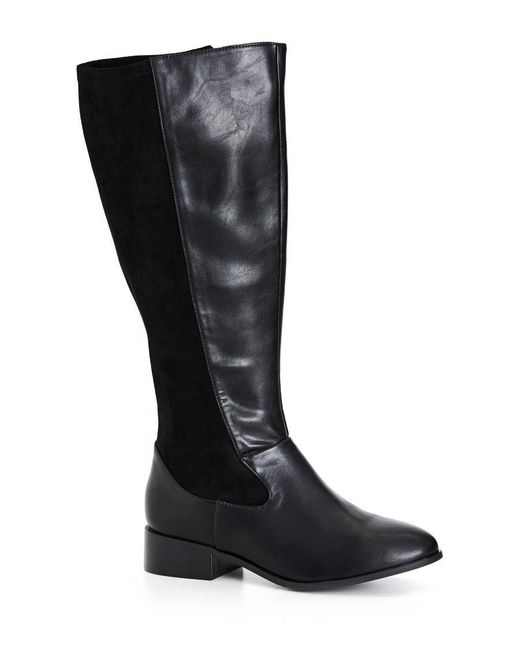 Evans Black Extra Wide Fit Magic Long Boots