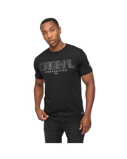 Crosshatch Black Carrimoore T-Shirt Cotton for men