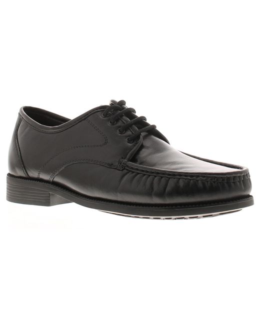 Business Class Black Shoes Smart Wider Fitting Grant Soft Leather for men