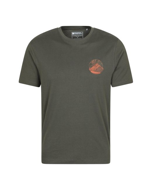 Mountain Warehouse Green 'Mountain Grid' Graphic T-Shirt Cotton Breathable Tee for men