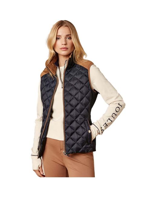 Joules Blue Braemar Luxe Showerproof Diamond Quilted Gilet