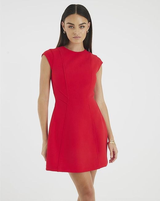 River Island Mini Shift Dress Contoured Cap Sleeve