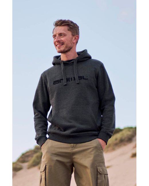 Mountain Warehouse Blue 'Rocky' Hoodie With Front Kangaroo Pocket Warm Cosy Pullover Cotton for men