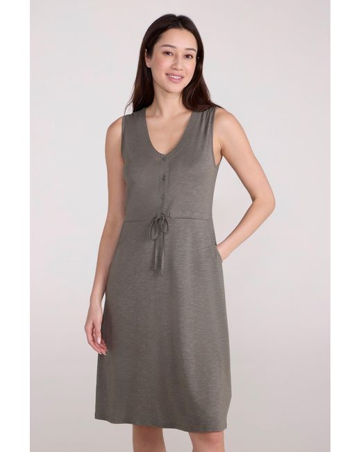 Mountain Warehouse Gray 'Bahamas' Sleeveless Dress Lightweight Quick Dry Outfit With Pockets Cotton