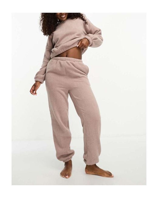 ASOS Microfleece Loungewear Sweat Set in White Lyst UK