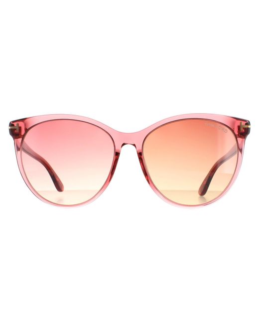 Tom Ford Pink Round Shiny Transparent Antique Gradient Maxim Ft0787