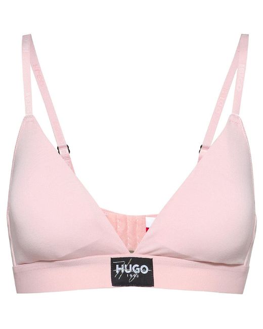 HUGO Pink Solid Patterned Triangle Bra