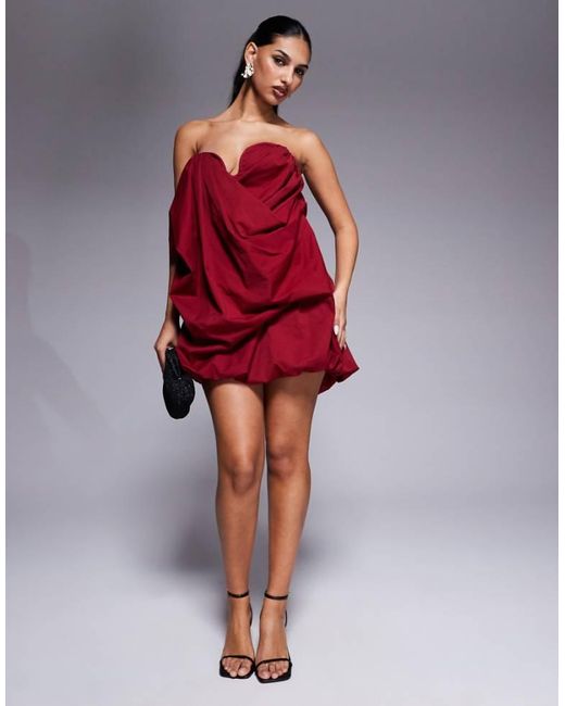 ASOS Structured Bust Puffball Bandeau Mini Dress