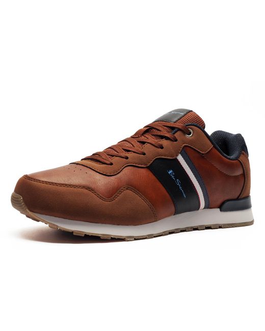 Ben Sherman Brown Original Owen Stripe Trainers for men