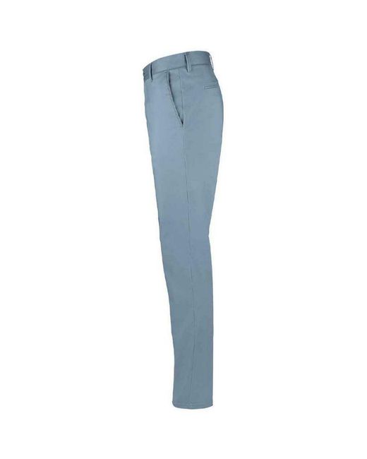 Sol's Blue Jared Stretch Slim Suit Trousers (Creamy Dark) for men