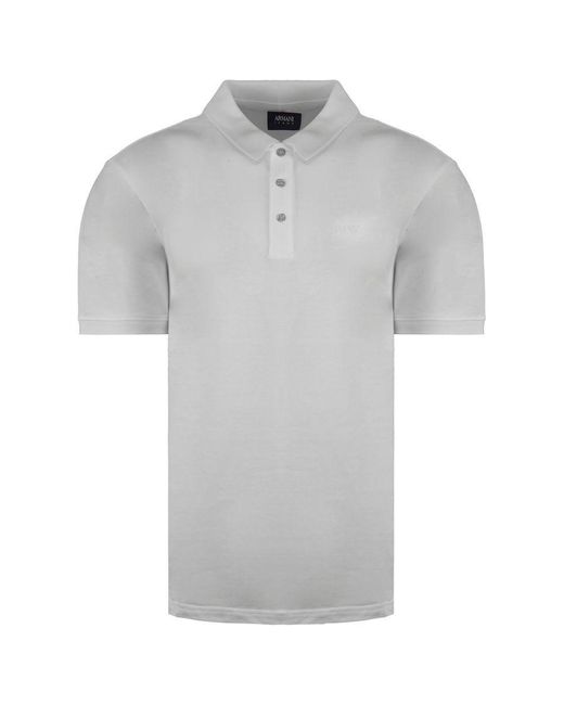 Armani Jeans Gray Light Grey Polo Shirt Cotton for men