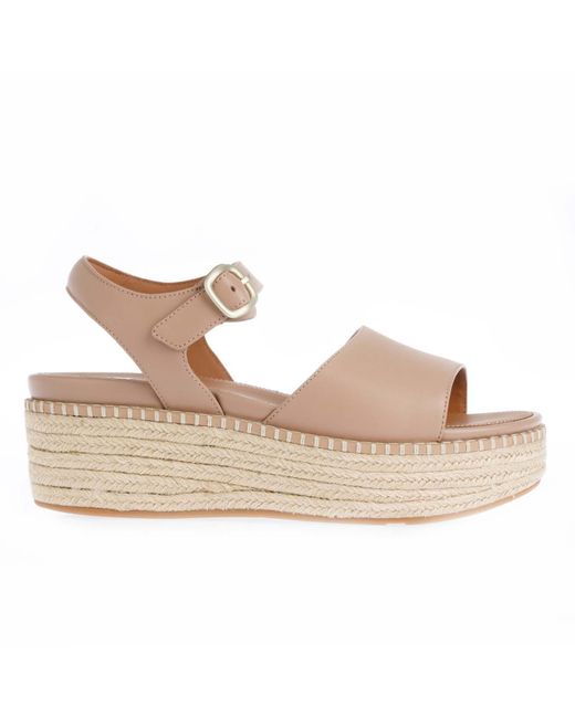 Fitflop Natural Fit Flop Eloise Espadrille Back-Strap Wedge Sandals
