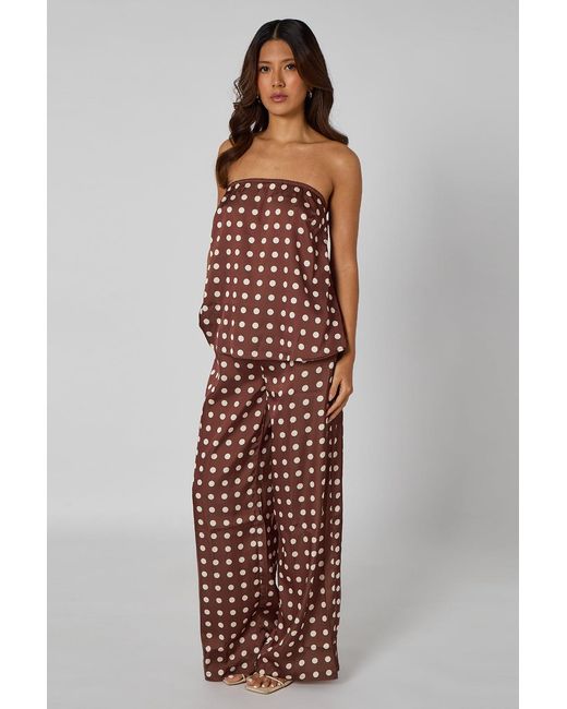 Urban Bliss Brown Spot Wide Leg Trouser