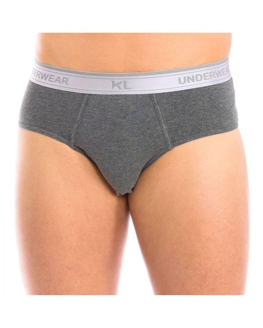 Kisses&Love Gray Pack-2 Basic Briefs Breathable Fabric Kl2014 for men