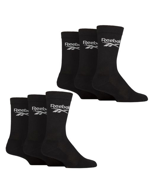 Reebok Black Ribbed Sport Breathable Crew Socks For And for men