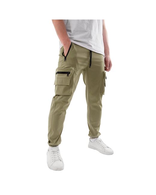 Soulstar Green Soul Star Regular Fit Cargo Trousers Combat for men