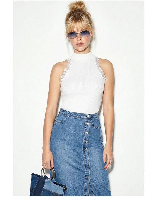 Bianco Lucci White Cotton Elastane Blouse