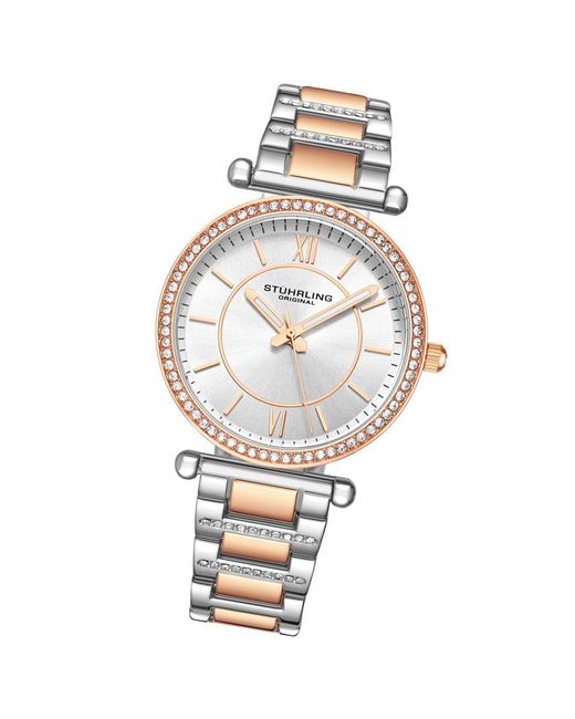 Stuhrling Metallic Rose And Aria Quartz 36Mm