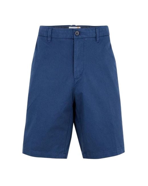 Timberland Blue Claremont Twill Straight Chino Shorts (Dark Denim) for men
