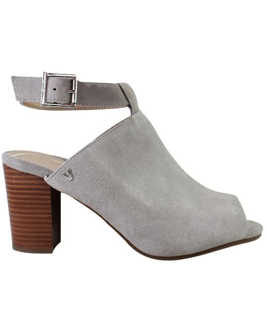 Vionic Gray Kaia Heeled Sandals Leather