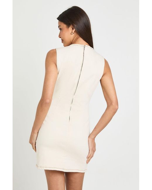 Boohoo White Basic Denim Shift Dress