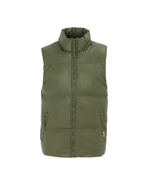 Firetrap Green Pu Padded Gilet (Army) for men