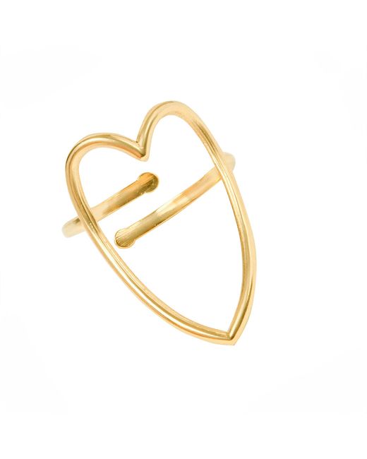 The Jewellery Stockroom Metallic Plated Large Open Heart Ring