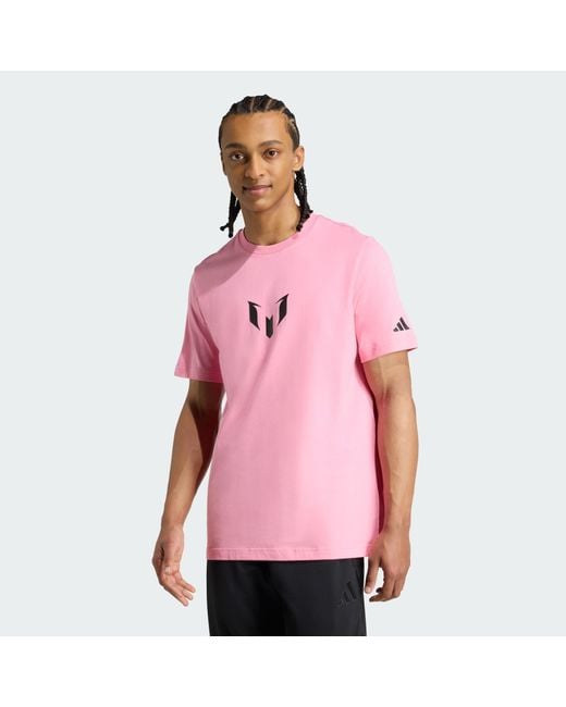 Adidas Originals Pink Messi Graphic Tee for men