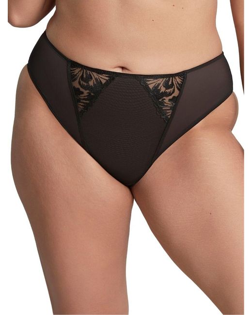 Panache Black Jaida High Leg Brief