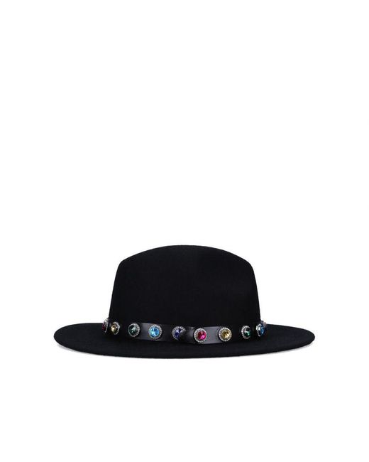 Kurt Geiger Black Fedora Octavia Hat Hat
