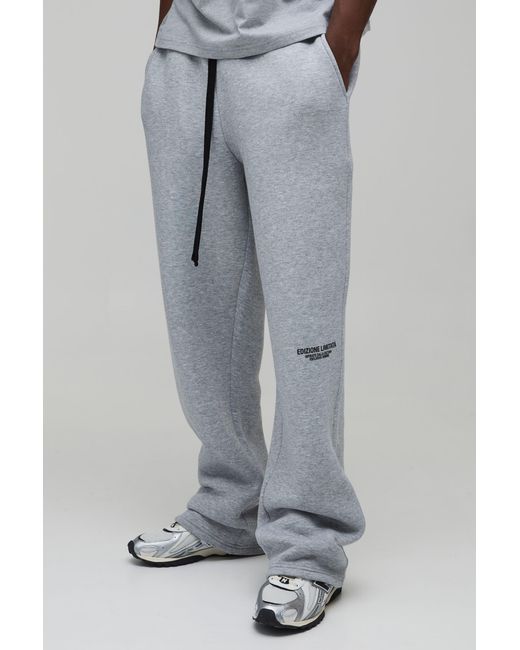 BoohooMAN Gray Tall Baggy Fit Printed Jogger for men