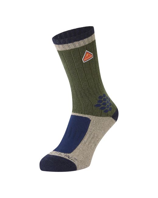 SealSkinz Green Recycled Wool Mid Colour Block Hiking Socks For And