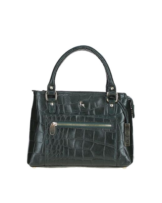 Ashwood Leather Black Croc Finish Real Tote Bag