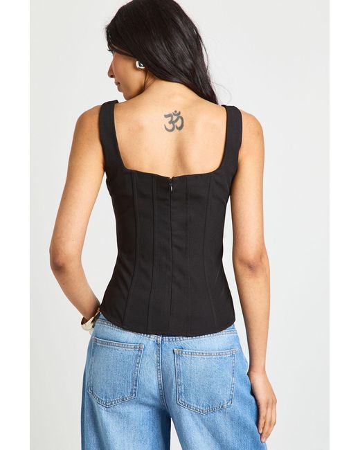 Boohoo Blue Tall Structured Crepe Corset Top