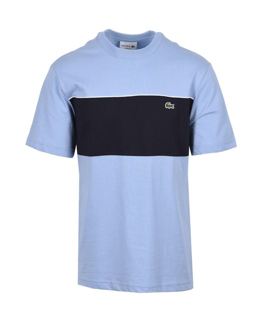 Lacoste Blue Crew Neck T-Shirt/ Cotton for men