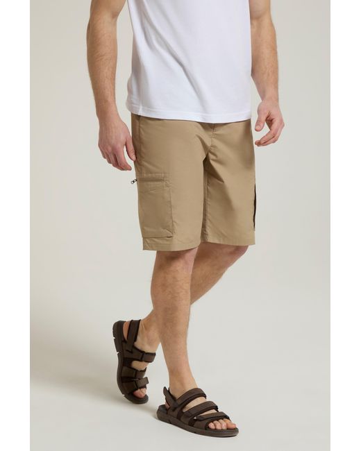 Mountain Warehouse Natural 'Trek' Shorts With Pockets Lightweight Comfy Summer Hiking Bottoms for men