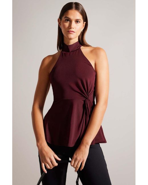 Ted Baker Purple Halterneck Party Top