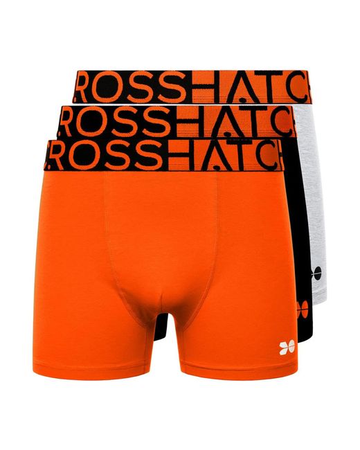 Crosshatch Orange Dumas Boxer Shorts (Pack Of 3) for men