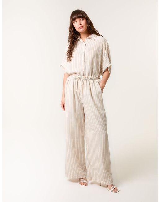 Blue Vanilla Natural Paperbag Waist Pinstripe Trouser