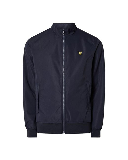 Lyle & Scott Blue Mesh Backed Funnel Neck Jacket for men
