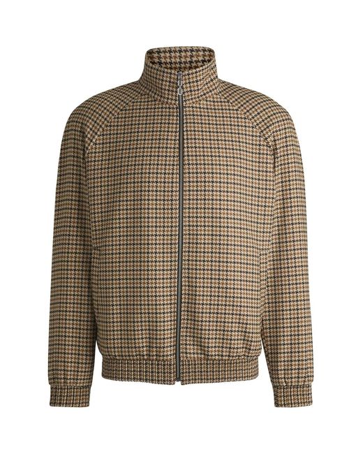 HUGO Brown Houndstooth Patterned Jacket for men
