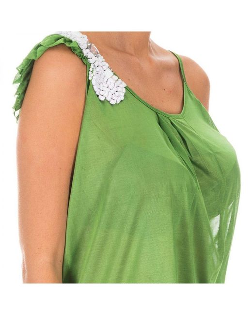 Armand Basi Green Thin Strap Top With Ruffle Bdm0426