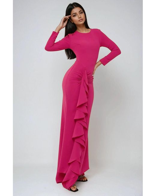 Hiccup Pink Exclusive Tailored Maxi Dress With Ruffle Details