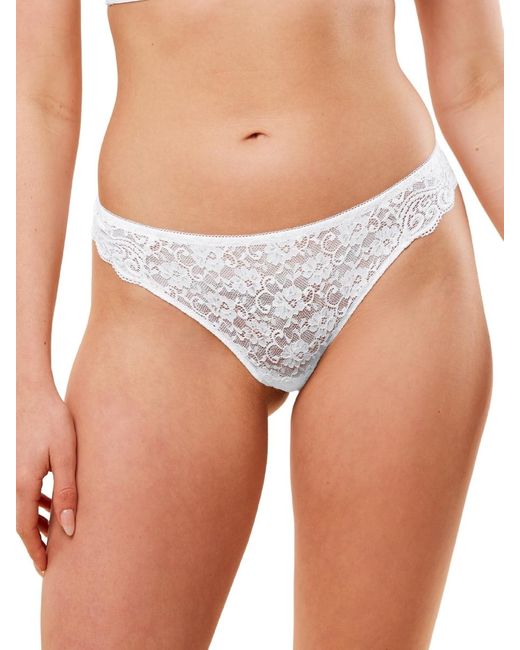 Triumph White Lace Hipster String Thong