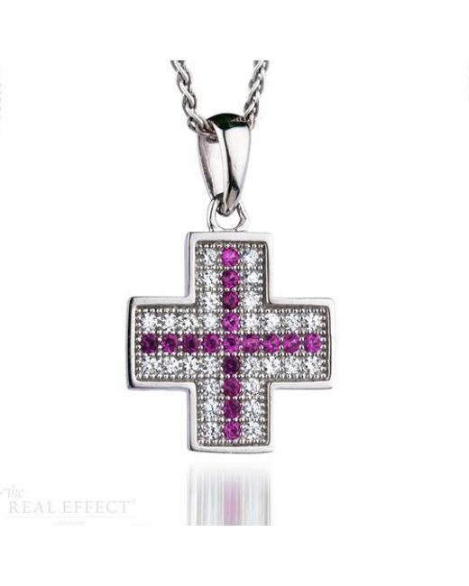 Orphelia Purple 925 Sterling Chain With Pendant