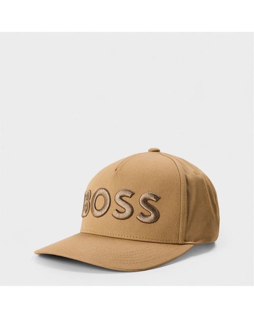 Boss Natural Accessories Wordmark Logo Curved Brim Baseball Cap for men
